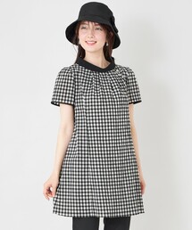 TO BE CHIC | シアーギンガム ロールネック ワンピース(ワンピース)