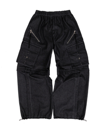 RSSC（アールエスエスシー）の「RIVET CARGO CONVERTIBLE DENIM PANTS - BLACK（デニムパンツ）」