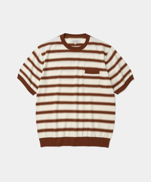 UNIFORM BRIDGE(ユニフォームブリッジ)の「stripe crew neck s/s knit ivory(Tシャツ/カットソー・メンズ・その他・MEDIUM/LARGE/X-LARGE/XX-LARGE)」の1枚目の写真