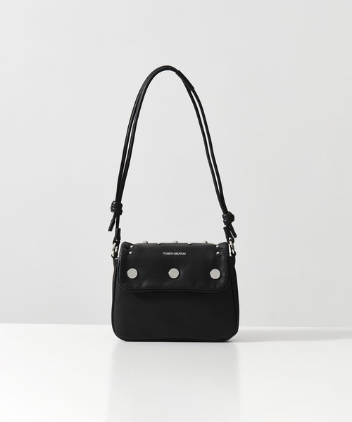 TESSEN CREATION(テッセンクリエーション)の「【TESSEN CREATION/テッセンクリエーション】別注 FLAP BAG S(studs)/フラップバッグ(ショルダーバッグ・レディース・ブラック・S)」の3枚目の写真