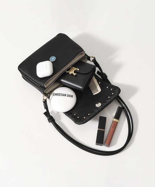 TESSEN CREATION(テッセンクリエーション)の「【TESSEN CREATION/テッセンクリエーション】別注 FLAP BAG S(studs)/フラップバッグ(ショルダーバッグ・レディース・ブラック・S)」の4枚目の写真
