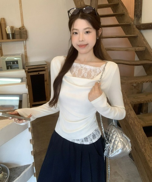 REBALANCE(リバランス)の「レースドッキングオフショルロンT(Tシャツ/カットソー・レディース・A/B・LARGE/MEDIUM)」の4枚目の写真