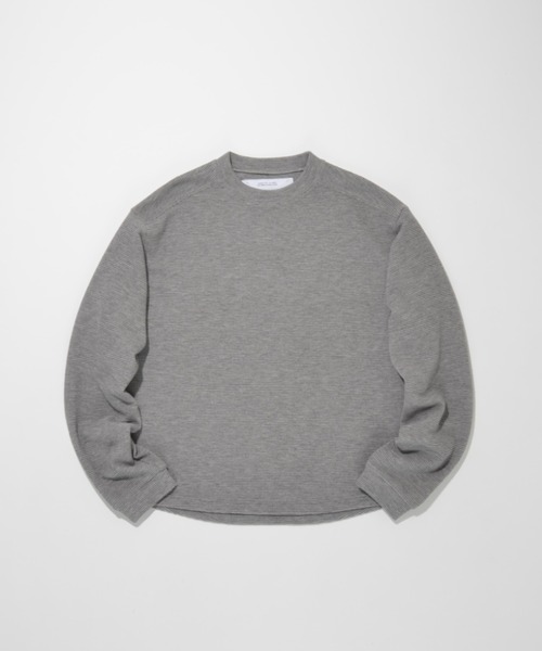 SUPERTHANKS(スーパーサンクス)の「ワッフル素材クルーネックロングスリーブ Waffle crew neck L/S T-shirt(Tシャツ/カットソー・メンズ・ピンク/グレー/ブラック/ベージュ・S/L/M)」の3枚目の写真