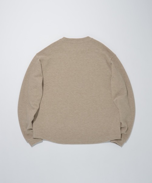 SUPERTHANKS(スーパーサンクス)の「ワッフル素材クルーネックロングスリーブ Waffle crew neck L/S T-shirt(Tシャツ/カットソー・メンズ・ピンク/グレー/ブラック/ベージュ・S/L/M)」の11枚目の写真