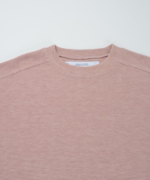 SUPERTHANKS(スーパーサンクス)の「ワッフル素材クルーネックロングスリーブ Waffle crew neck L/S T-shirt(Tシャツ/カットソー・メンズ・ピンク/グレー/ブラック/ベージュ・S/L/M)」の7枚目の写真