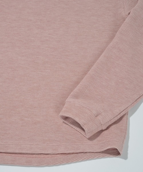 SUPERTHANKS(スーパーサンクス)の「ワッフル素材クルーネックロングスリーブ Waffle crew neck L/S T-shirt(Tシャツ/カットソー・メンズ・ピンク/グレー/ブラック/ベージュ・S/L/M)」の8枚目の写真