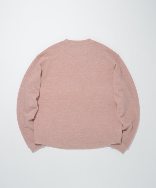 SUPERTHANKS(スーパーサンクス)の「ワッフル素材クルーネックロングスリーブ Waffle crew neck L/S T-shirt(Tシャツ/カットソー・メンズ・ピンク/グレー/ブラック/ベージュ・S/L/M)」の9枚目の写真