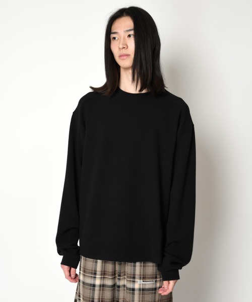 SUPERTHANKS(スーパーサンクス)の「ワッフル素材クルーネックロングスリーブ Waffle crew neck L/S T-shirt(Tシャツ/カットソー・メンズ・ピンク/グレー/ブラック/ベージュ・S/L/M)」の17枚目の写真