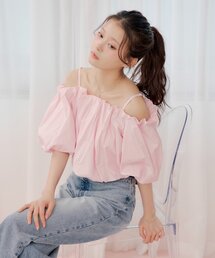 オフショルバルーンブラウス