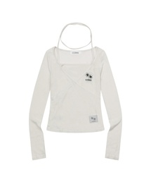 リアル レイヤードストラップ ホルターネック ロングスリーブTシャツ (3カラー)