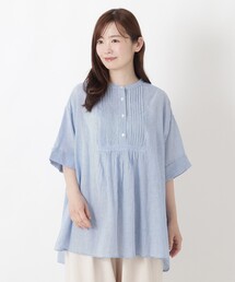 フロントギャザー チュニックシャツ