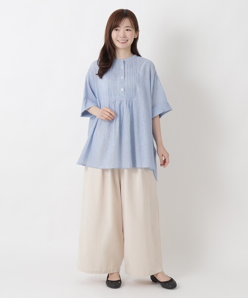 one'sterrace(ワンズテラス)の「フロントギャザー チュニックシャツ(シャツ/ブラウス・レディース・グレー系4/ブルー系その他7・02)」の13枚目の写真