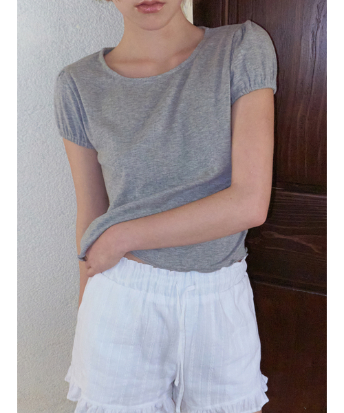 ETMON(エトモン)の「Eyelet Wave T-Shirt, Melange Grey(Tシャツ/カットソー・レディース・その他・F)」の2枚目の写真