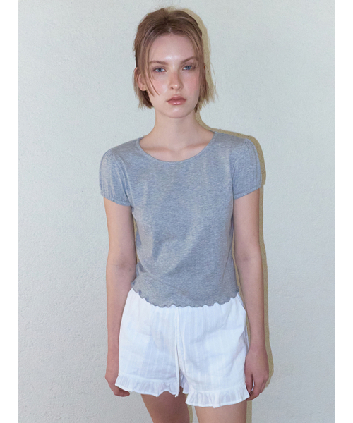 ETMON(エトモン)の「Eyelet Wave T-Shirt, Melange Grey(Tシャツ/カットソー・レディース・その他・F)」の3枚目の写真