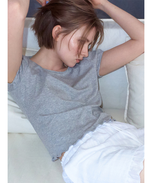 ETMON(エトモン)の「Eyelet Wave T-Shirt, Melange Grey(Tシャツ/カットソー・レディース・その他・F)」の4枚目の写真