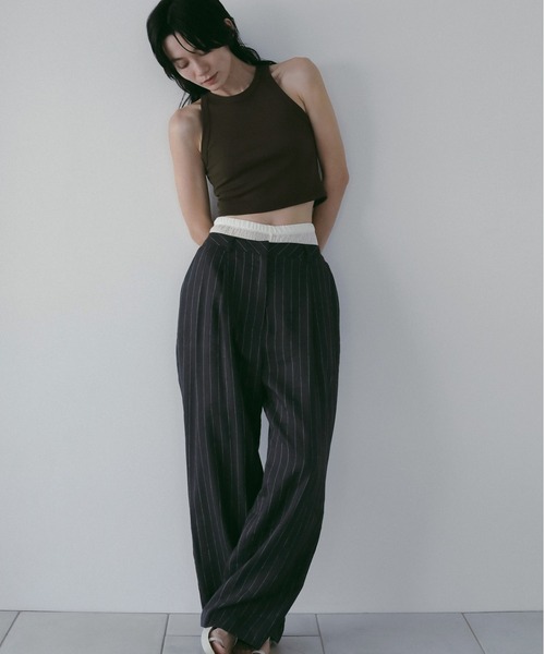 anuke(アンヌーク)の「Americansleeve Short Tanktop(タンクトップ・レディース・ブラック/ホワイト/ブラウン・FREE)」の4枚目の写真