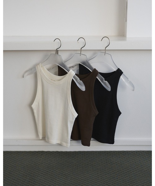anuke(アンヌーク)の「Americansleeve Short Tanktop(タンクトップ・レディース・ブラック/ホワイト/ブラウン・FREE)」の14枚目の写真