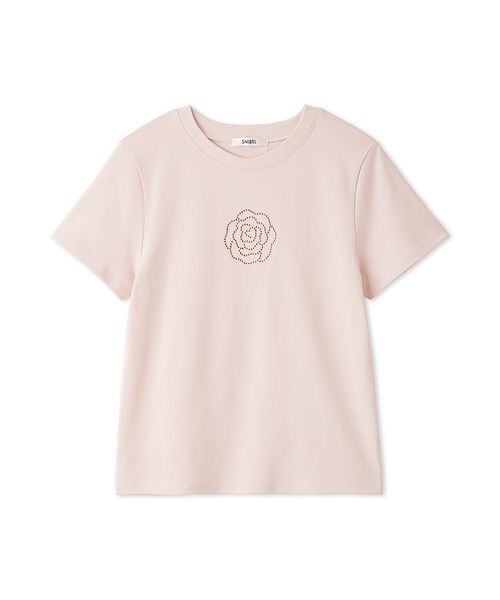 SNIDEL(スナイデル)の「【販路限定カラーあり】ラインストーンTシャツ(Tシャツ/カットソー・レディース・D/C/ブラック/B/A/ホワイト/ネイビー・F)」の5枚目の写真