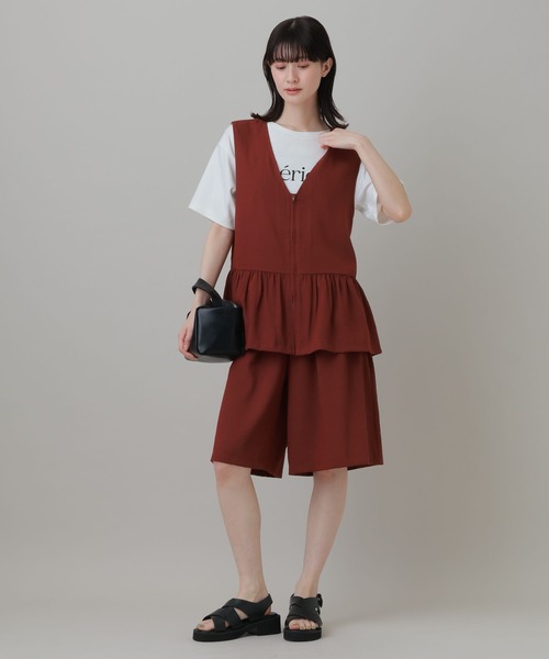 LAKOLE（ラコレ）の「＜多機能ウェア＞リネンライクZIPビスチェ /659867（ベスト・レディース・テラコッタ/グレイッシュベージュ/アイボリー/チャコール・FREE）」の18枚目の写真