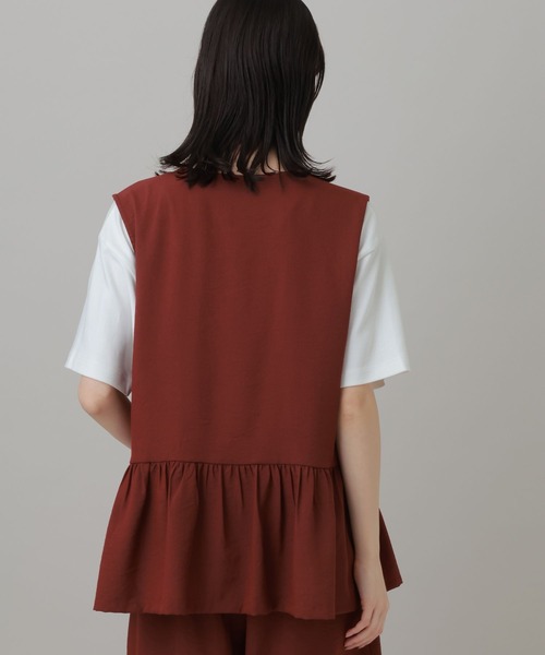 LAKOLE（ラコレ）の「＜多機能ウェア＞リネンライクZIPビスチェ /659867（ベスト・レディース・テラコッタ/グレイッシュベージュ/アイボリー/チャコール・FREE）」の20枚目の写真