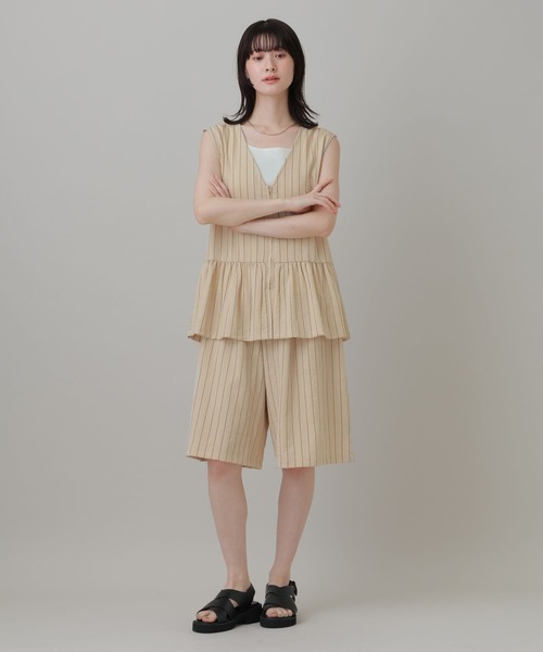 LAKOLE（ラコレ）の「＜多機能ウェア＞リネンライクZIPビスチェ /659867（ベスト・レディース・テラコッタ/グレイッシュベージュ/アイボリー/チャコール・FREE）」の8枚目の写真