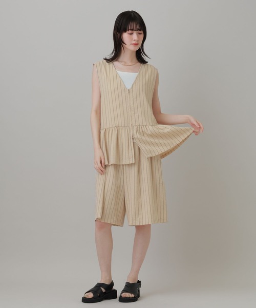 LAKOLE（ラコレ）の「＜多機能ウェア＞リネンライクZIPビスチェ /659867（ベスト・レディース・テラコッタ/グレイッシュベージュ/アイボリー/チャコール・FREE）」の9枚目の写真
