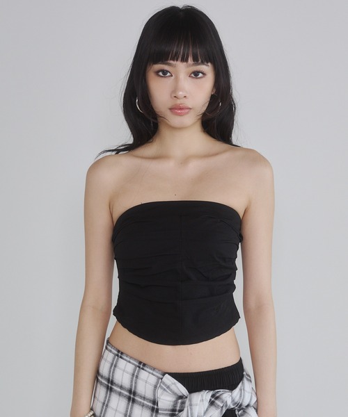 ENVYM（アンビー）の「サイドタックベアトップ（その他トップス・レディース・ブラック/ピンク/カーキ・M/S）」の10枚目の写真