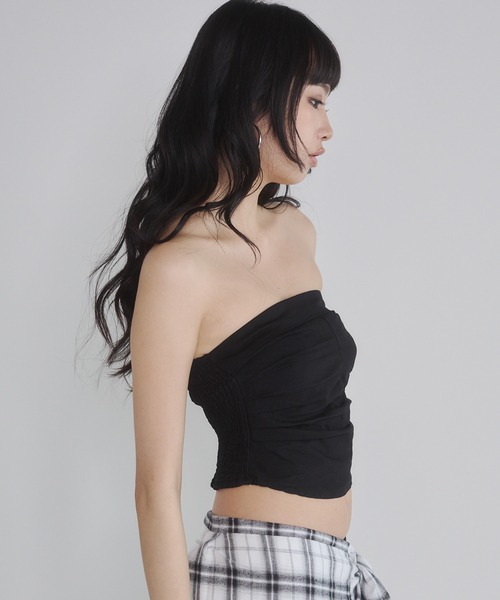 ENVYM（アンビー）の「サイドタックベアトップ（その他トップス・レディース・ブラック/ピンク/カーキ・M/S）」の11枚目の写真