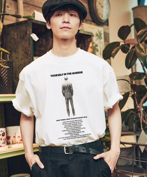 niko and...(ニコアンド)の「マンストーリーTEE(Tシャツ/カットソー・メンズ・オフホワイト/ネイビー・MEDIUM/LARGE)」の1枚目の写真