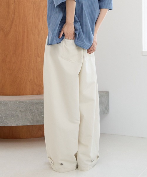 PBLIM（ページボーイリム）の「《UNISEX》チェックポケットワイドスラックス（スラックス・レディース・ブラック/アイボリー・MEDIUM/LARGE）」の6枚目の写真