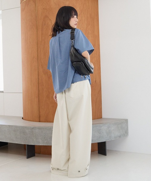 PBLIM（ページボーイリム）の「《UNISEX》チェックポケットワイドスラックス（スラックス・レディース・ブラック/アイボリー・MEDIUM/LARGE）」の9枚目の写真