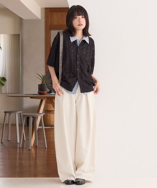 PBLIM（ページボーイリム）の「《UNISEX》チェックポケットワイドスラックス（スラックス・レディース・ブラック/アイボリー・MEDIUM/LARGE）」の10枚目の写真