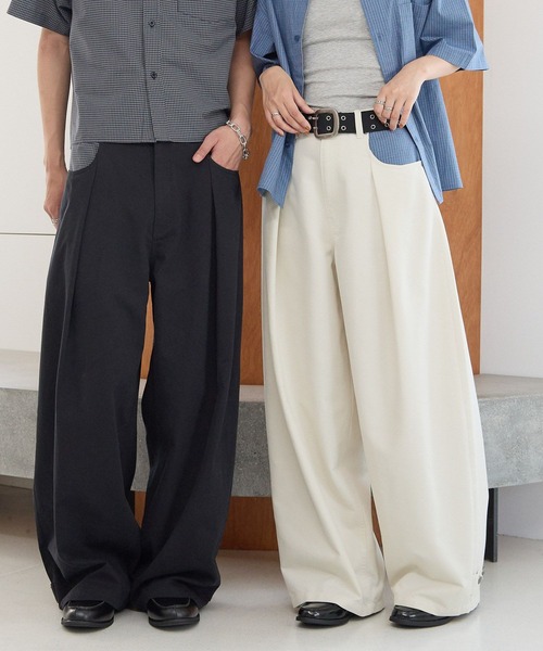 PBLIM（ページボーイリム）の「《UNISEX》チェックポケットワイドスラックス（スラックス・レディース・ブラック/アイボリー・MEDIUM/LARGE）」の12枚目の写真