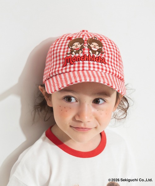 BRANSHES(ブランシェス)の「【モンチッチ】ギンガムキャップ(キャップ・キッズ・レッド/ブラック・M/L)」の13枚目の写真