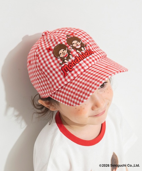 BRANSHES(ブランシェス)の「【モンチッチ】ギンガムキャップ(キャップ・キッズ・レッド/ブラック・M/L)」の12枚目の写真