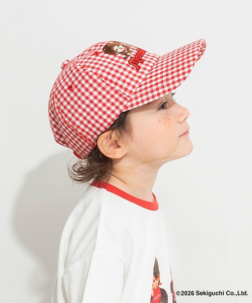 BRANSHES(ブランシェス)の「【モンチッチ】ギンガムキャップ(キャップ・キッズ・レッド/ブラック・M/L)」の10枚目の写真