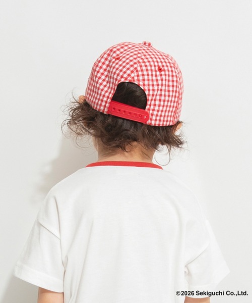 BRANSHES(ブランシェス)の「【モンチッチ】ギンガムキャップ(キャップ・キッズ・レッド/ブラック・M/L)」の9枚目の写真