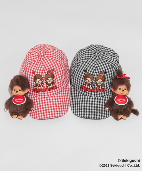 BRANSHES(ブランシェス)の「【モンチッチ】ギンガムキャップ(キャップ・キッズ・レッド/ブラック・M/L)」の8枚目の写真