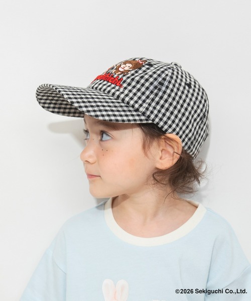 BRANSHES(ブランシェス)の「【モンチッチ】ギンガムキャップ(キャップ・キッズ・レッド/ブラック・M/L)」の5枚目の写真