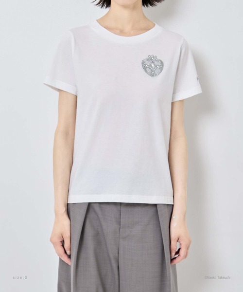 tanakadaisuke(タナカダイスケ)の「【tanakadaisuke/タナカダイスケ】Cosmic Heart Compact T-shirt/コズミックハートコンパクトTシャツ(Tシャツ/カットソー・レディース・ブラック/ホワイト・M/S)」の4枚目の写真