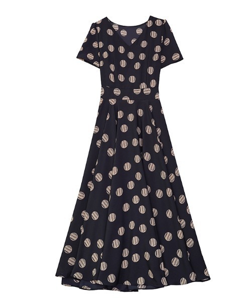 LUCPY(ラクピー)の「ドットプリント フレアロングワンピース(ワンピース・レディース・ブラック・XX-LARGE/X-LARGE/LARGE/MEDIUM)」の5枚目の写真