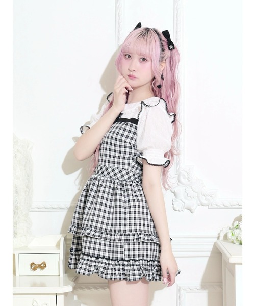 NOEMIE(ノエミー)の「レースドッキングティアードリボンワンピース(ワンピース・レディース・ブラック/オフホワイト/ダークグレー・M)」の11枚目の写真
