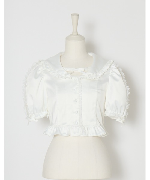 mellfy memory(メルフィーメモリー)の「Lace sleeves sweet satin blouse(シャツ/ブラウス・レディース・ホワイト/ピンク・FREE)」の21枚目の写真