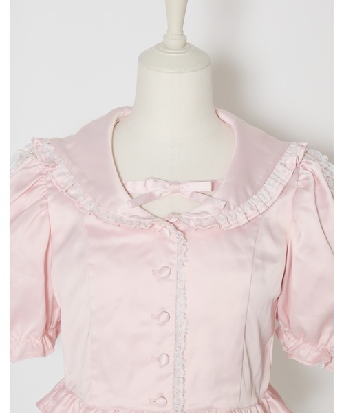 mellfy memory(メルフィーメモリー)の「Lace sleeves sweet satin blouse(シャツ/ブラウス・レディース・ホワイト/ピンク・FREE)」の13枚目の写真