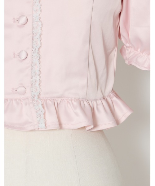 mellfy memory(メルフィーメモリー)の「Lace sleeves sweet satin blouse(シャツ/ブラウス・レディース・ホワイト/ピンク・FREE)」の15枚目の写真