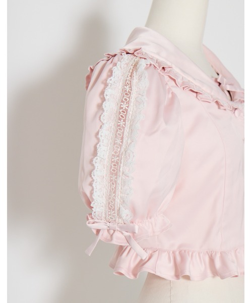 mellfy memory(メルフィーメモリー)の「Lace sleeves sweet satin blouse(シャツ/ブラウス・レディース・ホワイト/ピンク・FREE)」の14枚目の写真