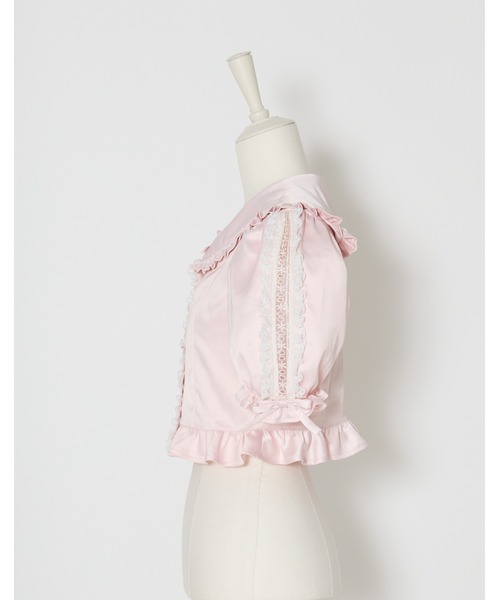 mellfy memory(メルフィーメモリー)の「Lace sleeves sweet satin blouse(シャツ/ブラウス・レディース・ホワイト/ピンク・FREE)」の11枚目の写真