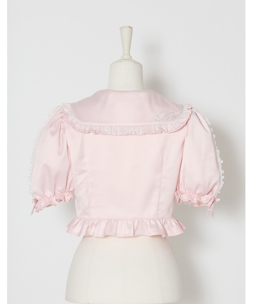 mellfy memory(メルフィーメモリー)の「Lace sleeves sweet satin blouse(シャツ/ブラウス・レディース・ホワイト/ピンク・FREE)」の12枚目の写真