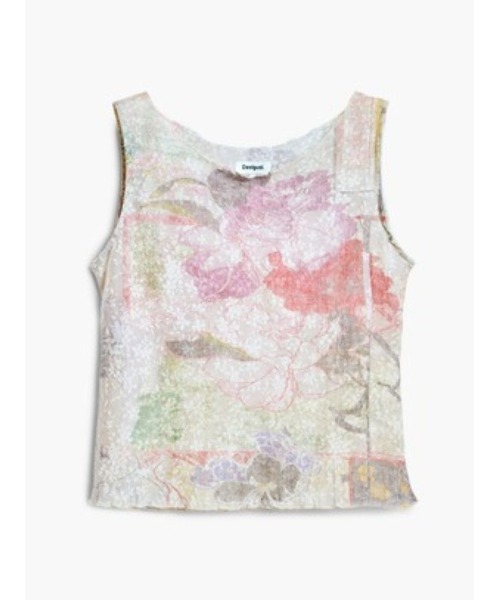 Desigual(デシグアル)の「ミックスフローラルニットノースリーブタンクトップ【2026秋冬新作】(Tシャツ/カットソー・レディース・マルチ・S/M/L/XL)」の1枚目の写真