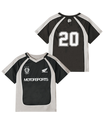 Womens Mesh Crop Football Tee Black
